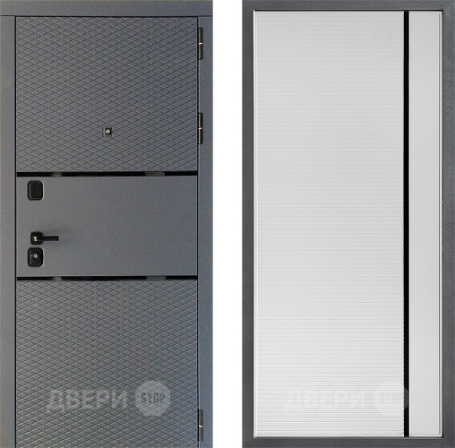 Входная металлическая Дверь Дверной континент Диамант Дизайн ФЛ-757 Черное Стекло Софт милк в Балашихе