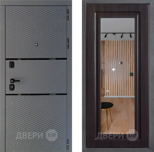 Входная металлическая Дверь Дверной континент Диамант Дизайн ФЛЗ Зеркало Венге в Балашихе