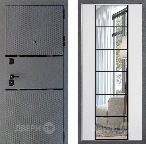 Дверь Дверной континент Диамант Дизайн ФЛЗ-2 Зеркало Белый софт в Балашихе
