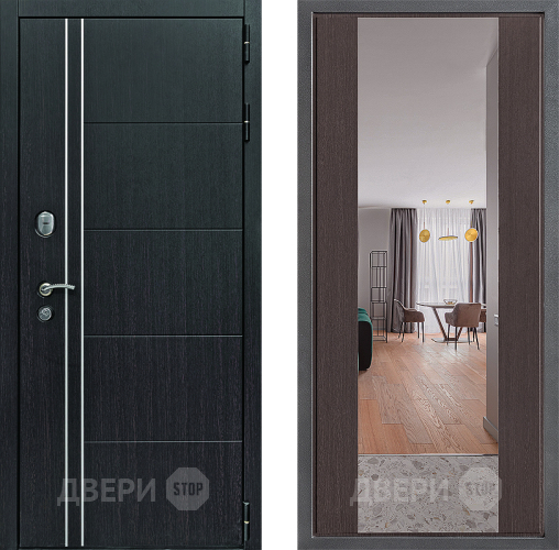 Дверь Дверной континент Теплолюкс Дизайн ФЛЗ-1 Зеркало Венге в Балашихе