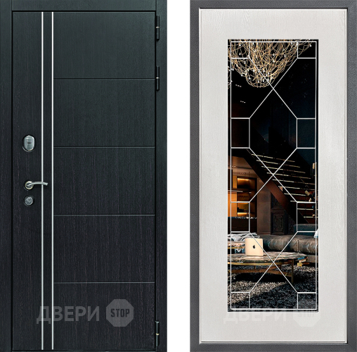 Входная металлическая Дверь Дверной континент Теплолюкс Дизайн ФЛ-Тиффани Зеркало Белое дерево в Балашихе
