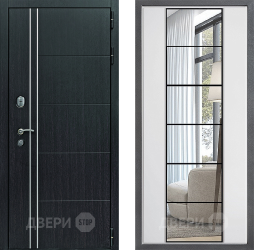 Входная металлическая Дверь Дверной континент Теплолюкс Дизайн ФЛЗ-2 Зеркало Белый софт в Балашихе
