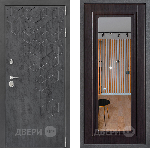 Входная металлическая Дверь Дверной континент ДК-3/713 ФЛЗ Зеркало Венге в Балашихе