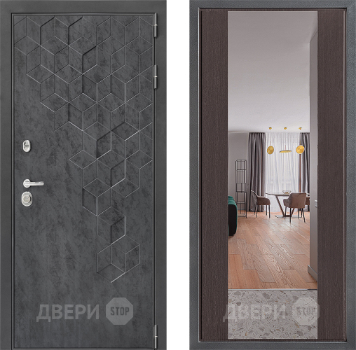 Входная металлическая Дверь Дверной континент ДК-3/713 ФЛЗ-1 Зеркало Венге в Балашихе