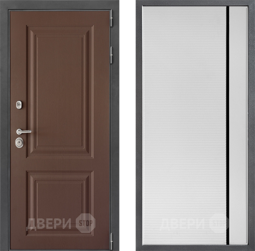 Входная металлическая Дверь Дверной континент ДК-3/729 ФЛ-757 Черное Стекло Софт милк в Балашихе
