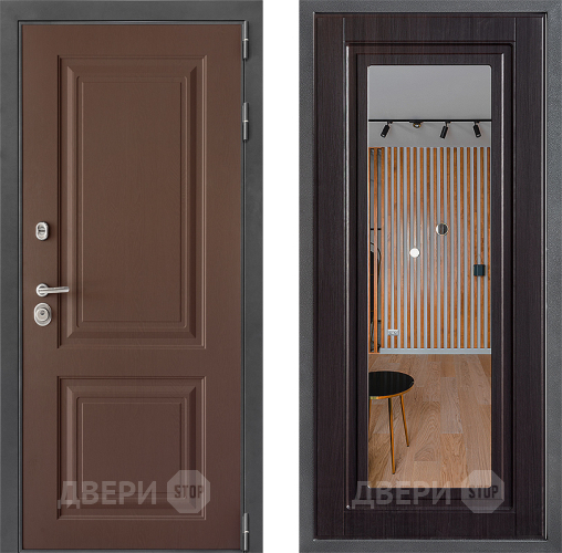 Входная металлическая Дверь Дверной континент ДК-3/729 ФЛЗ Зеркало Венге в Балашихе