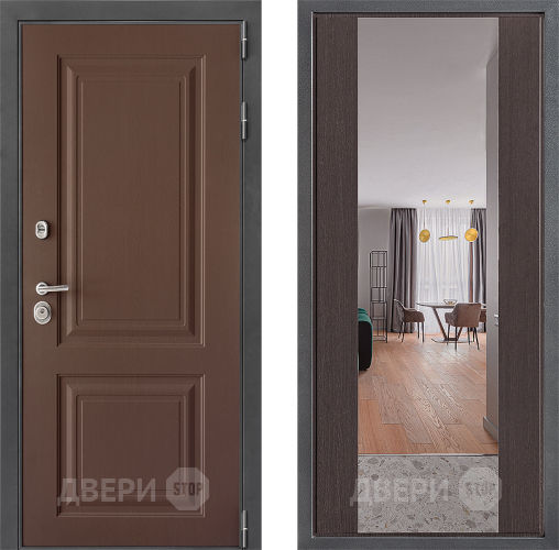 Входная металлическая Дверь Дверной континент ДК-3/729 ФЛЗ-1 Зеркало Венге в Балашихе