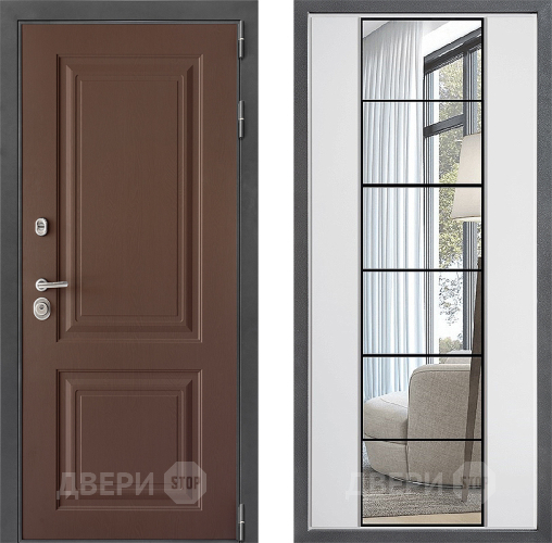 Входная металлическая Дверь Дверной континент ДК-3/729 ФЛЗ-2 Зеркало Белый софт в Балашихе