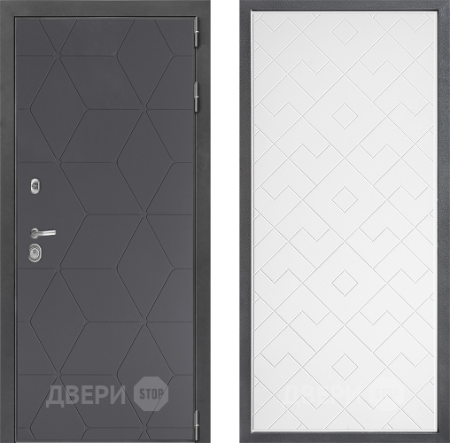Входная металлическая Дверь Дверной континент ДК-3/744 ФЛ-Тиффани Белый софт в Балашихе