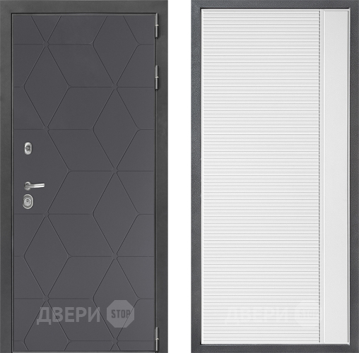 Входная металлическая Дверь Дверной континент ДК-3/744 ФЛ-757 Белое Стекло Софт милк в Балашихе