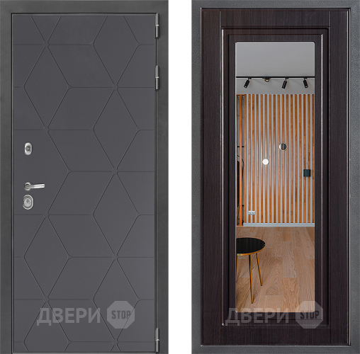 Входная металлическая Дверь Дверной континент ДК-3/744 ФЛЗ Зеркало Венге в Балашихе
