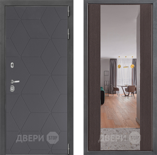 Входная металлическая Дверь Дверной континент ДК-3/744 ФЛЗ-1 Зеркало Венге в Балашихе