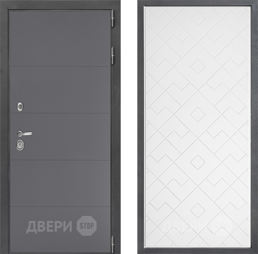 Входная металлическая Дверь Дверной континент ДК-3/649 ФЛ-Тиффани Белый софт в Балашихе