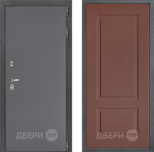 Входная металлическая Дверь Дверной континент ДК-3/649 ФЛ-617 Ясень шоколадный в Балашихе