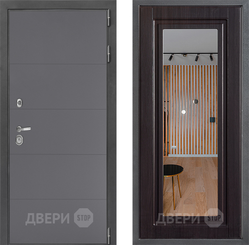 Входная металлическая Дверь Дверной континент ДК-3/649 ФЛЗ Зеркало Венге в Балашихе