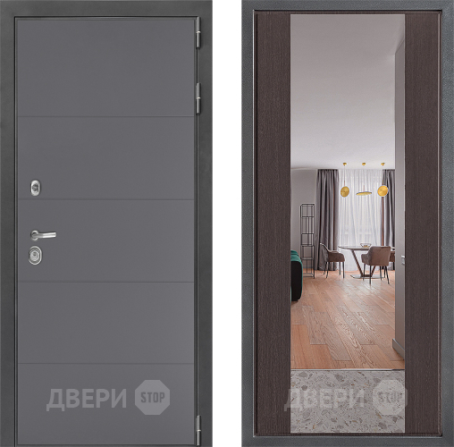 Входная металлическая Дверь Дверной континент ДК-3/649 ФЛЗ-1 Зеркало Венге в Балашихе