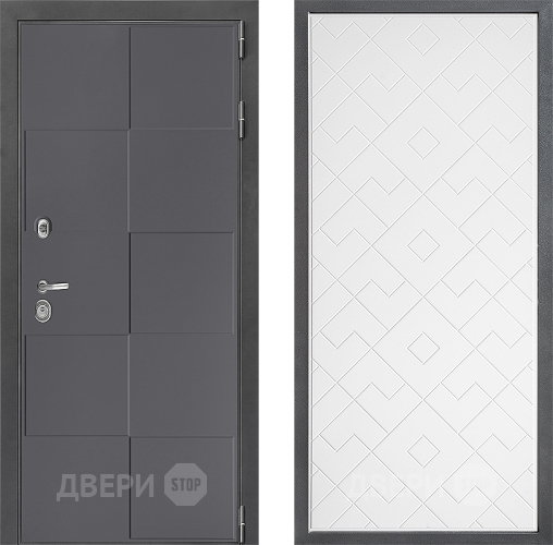 Входная металлическая Дверь Дверной континент ДК-3/606 ФЛ-Тиффани Белый софт в Балашихе