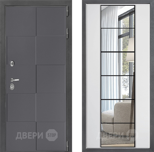 Входная металлическая Дверь Дверной континент ДК-3/606 ФЛЗ-2 Зеркало Белый софт в Балашихе