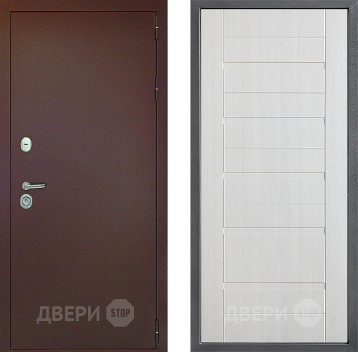 Входная металлическая Дверь Дверной континент Рубикон Медь Дизайн ФЛ-70 Лиственница белая в Балашихе