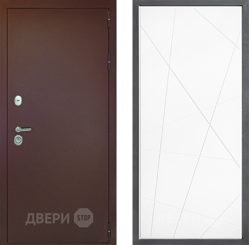 Дверь Дверной континент Рубикон Медь Дизайн ФЛ-655 Белый софт в Балашихе
