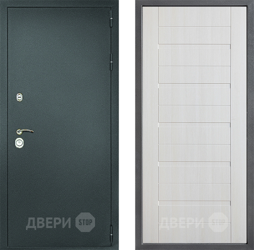 Входная металлическая Дверь Дверной континент Рубикон Серебро Дизайн ФЛ-70 Лиственница белая в Балашихе