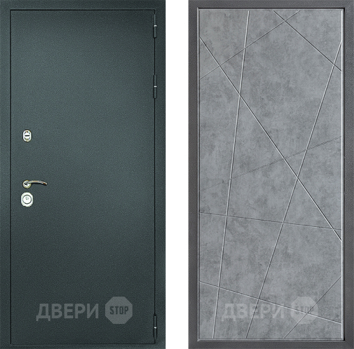 Входная металлическая Дверь Дверной континент Рубикон Серебро Дизайн ФЛ-655 Бетон серый в Балашихе