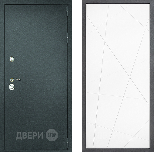 Входная металлическая Дверь Дверной континент Рубикон Серебро Дизайн ФЛ-655 Белый софт в Балашихе