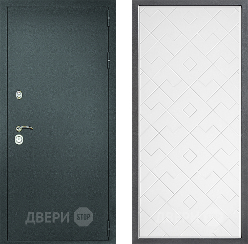 Входная металлическая Дверь Дверной континент Рубикон Серебро Дизайн ФЛ-Тиффани Белый софт в Балашихе