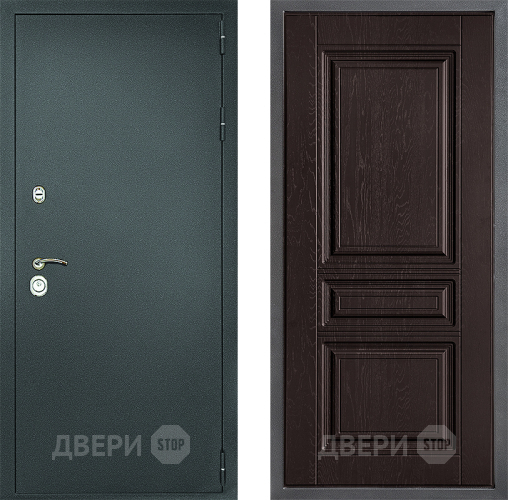 Входная металлическая Дверь Дверной континент Рубикон Серебро Дизайн ФЛ-243 Дуб шоколадный в Балашихе