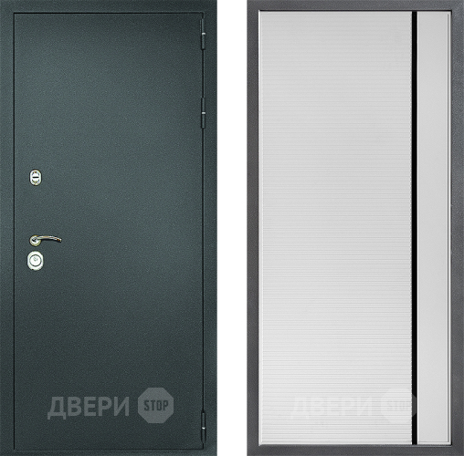 Входная металлическая Дверь Дверной континент Рубикон Серебро Дизайн ФЛ-757 Черное Стекло Софт милк в Балашихе