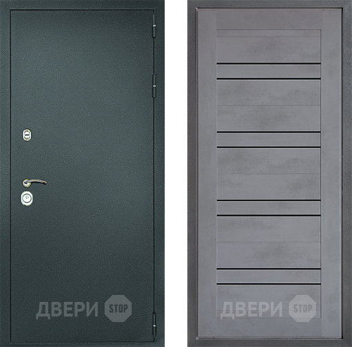 Дверь Дверной континент Рубикон Серебро Дизайн ФЛ-49 Бетон серый в Балашихе
