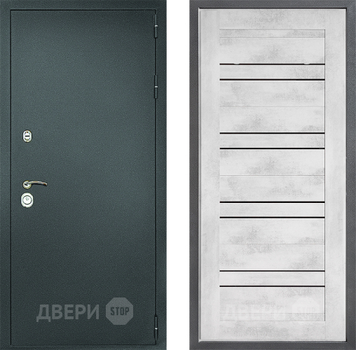 Входная металлическая Дверь Дверной континент Рубикон Серебро Дизайн ФЛ-49 Бетон снежный в Балашихе