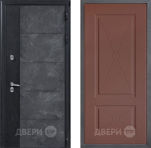 Входная металлическая Дверь Дверной континент ДК-15 Бетон ТЕРМО ФЛ-617 Ясень шоколадный в Балашихе