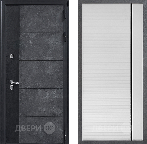 Входная металлическая Дверь Дверной континент ДК-15 Бетон ТЕРМО ФЛ-757 Черное Стекло Софт милк в Балашихе