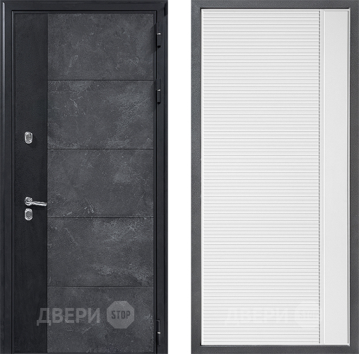 Входная металлическая Дверь Дверной континент ДК-15 Бетон ТЕРМО ФЛ-757 Белое Стекло Софт милк в Балашихе