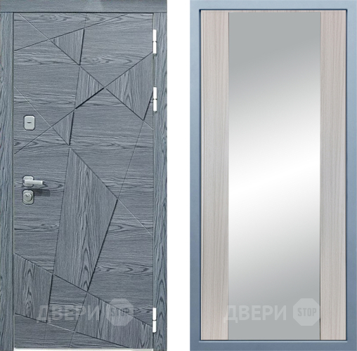 Входная металлическая Дверь Дива МД-97/3 Д-15 Зеркало Сандал белый в Балашихе
