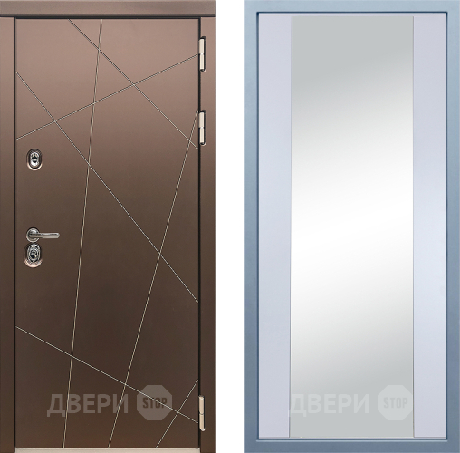 Входная металлическая Дверь Дива МД-50 Д-15 Зеркало Белый в Балашихе