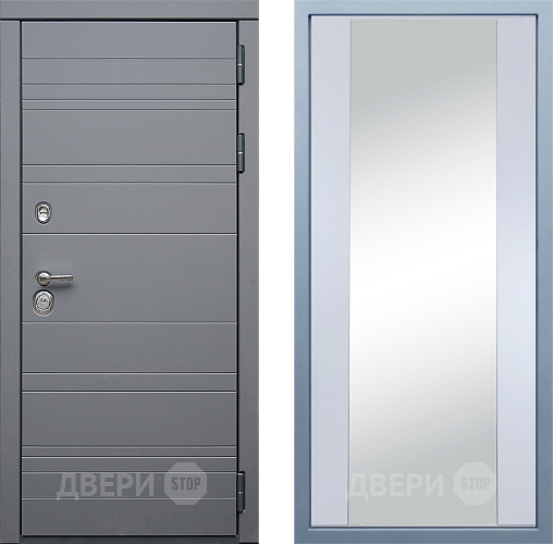 Входная металлическая Дверь Дива МД-39 Д-15 Зеркало Белый в Балашихе