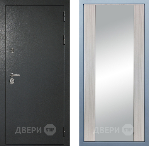 Входная металлическая Дверь Дива МД-40 Титан Д-15 Зеркало Сандал белый в Балашихе