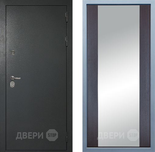 Входная металлическая Дверь Дива МД-40 Титан Д-15 Зеркало Венге в Балашихе