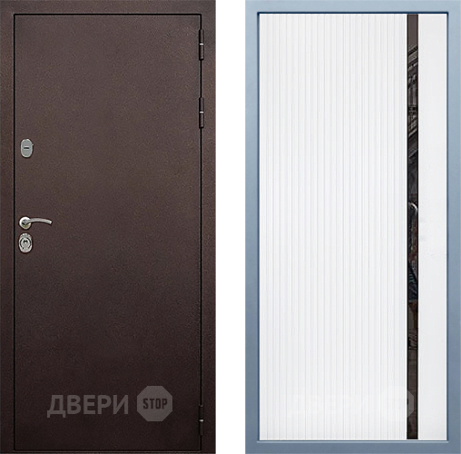 Входная металлическая Дверь Дива МД-40 Медь МХ-46 Белый матовый в Балашихе