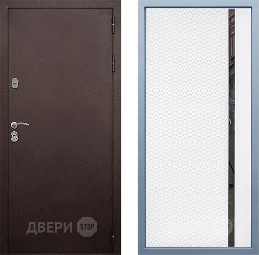 Входная металлическая Дверь Дива МД-40 Медь МХ-47 Белый матовый в Балашихе