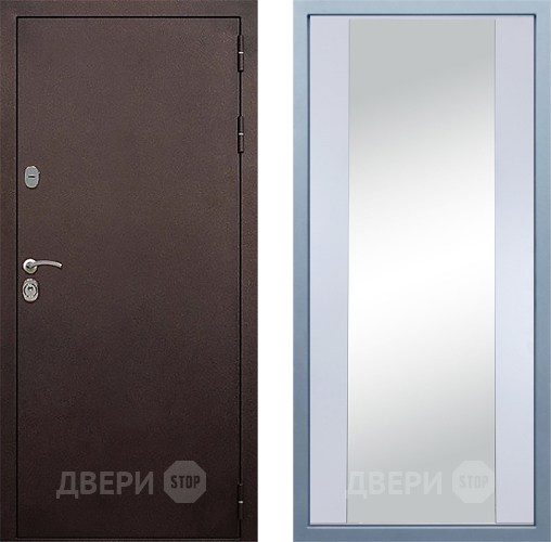 Входная металлическая Дверь Дива МД-40 Медь Д-15 Зеркало Белый в Балашихе