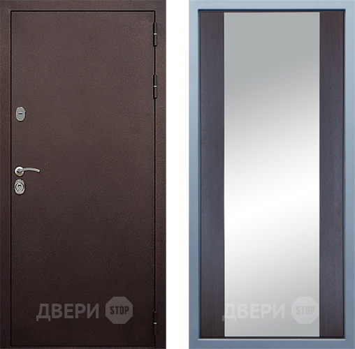 Входная металлическая Дверь Дива МД-40 Медь Д-15 Зеркало Венге в Балашихе