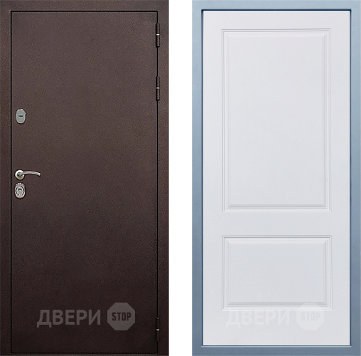 Входная металлическая Дверь Дива МД-40 Медь Д-7 Белый в Балашихе