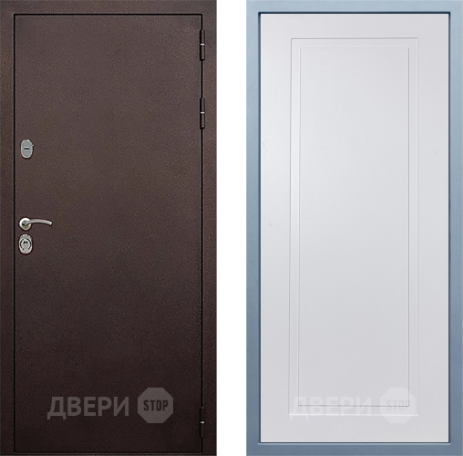 Входная металлическая Дверь Дива МД-40 Медь Н-10 Белый в Балашихе