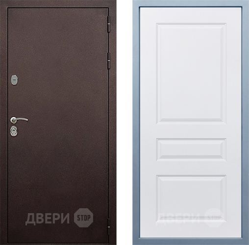 Входная металлическая Дверь Дива МД-40 Медь Д-13 Белый в Балашихе