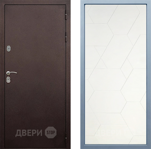 Входная металлическая Дверь Дива МД-40 Медь М-16 Белый в Балашихе