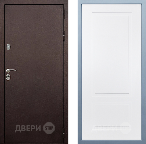 Входная металлическая Дверь Дива МД-40 Медь Н-7 Белый в Балашихе