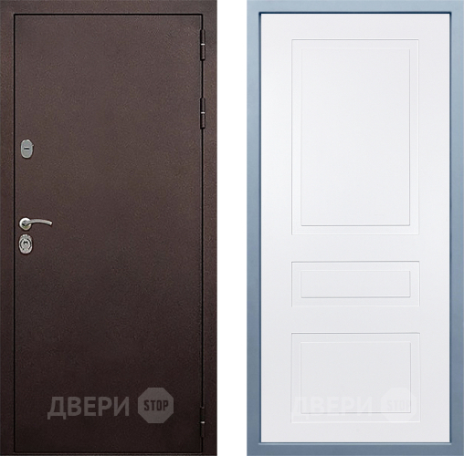 Входная металлическая Дверь Дива МД-40 Медь Н-13 Белый в Балашихе